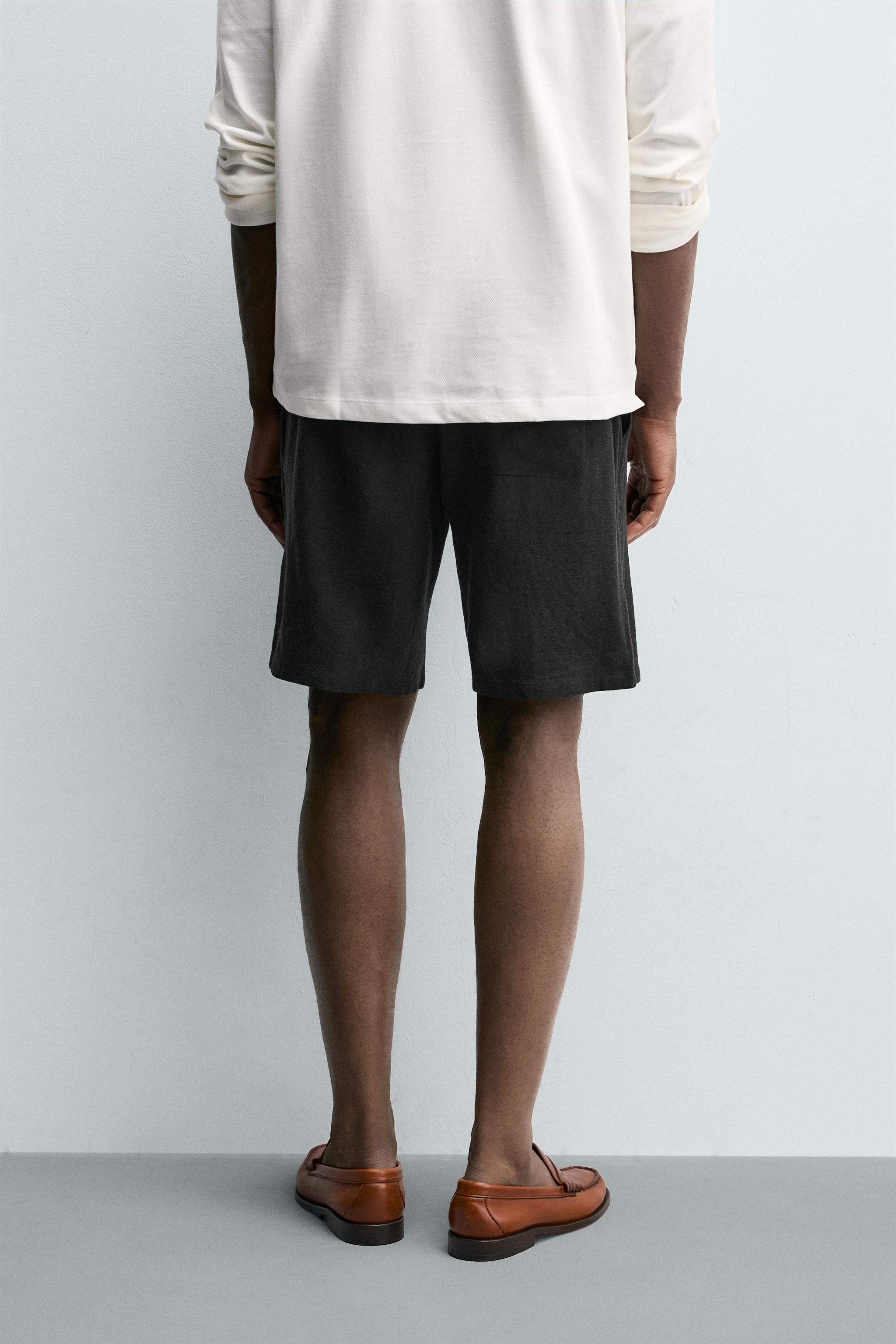 RELAXED FIT VISCOSE - LINEN SHORTS